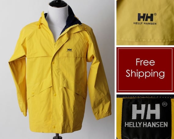 Helly Hansen Jacket Men's Yellow Rain Parka Hood … - image 1