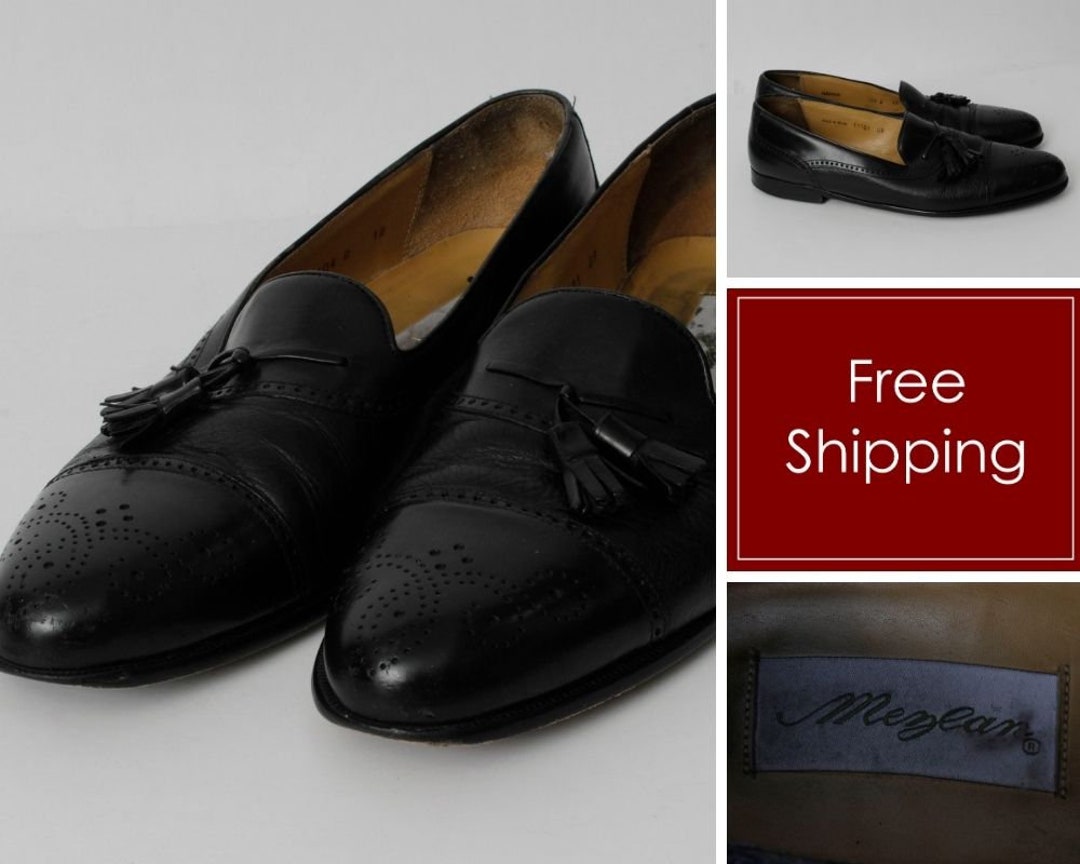 Vintage 90s Mezlan Loafers Men s Shoes Tassle Black Spain 12 B 11.5 UK 45 EUR Loafer Havana Made in Spain Etsy
