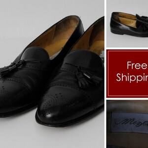 Vintage 90s Mezlan Loafers Men s Shoes Tassle Black Spain 12 B