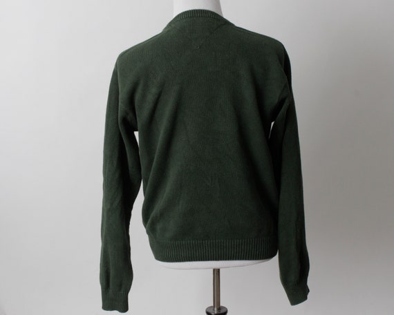 Vintage Men's Sweater Tommy Hilfiger Green Logo -… - image 6