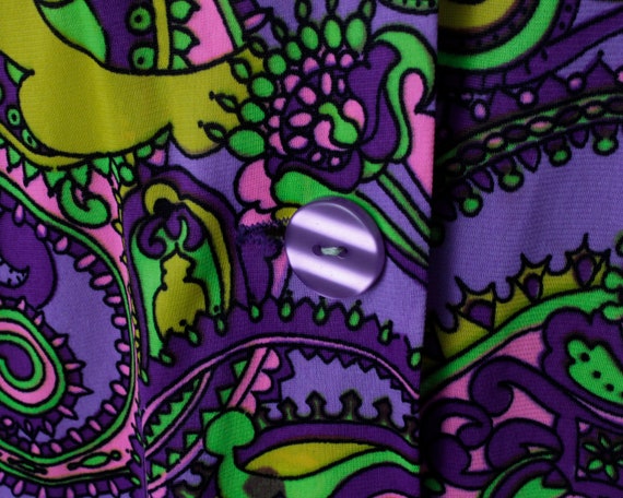 Vintage 80's Dress Women's Paisley Neon 60's Vibe… - image 8