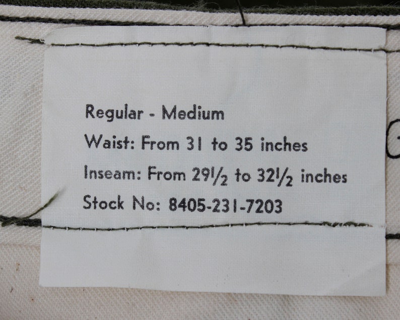 Vintage Military Pants M 51 1951 Wool Field Pants Korea War Era 8405-231-7203 Retro 50/'s 34 x 32
