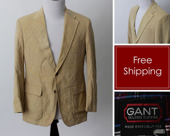 Vintage 80s Corduroy Blazer Men's Jacket Suit Coa… - image 1