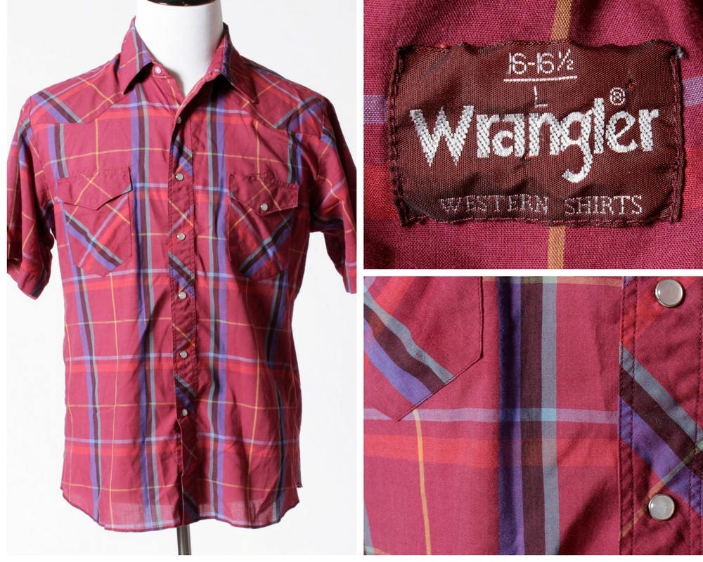 Vintage Men's Wrangler Shirt Plaid 
