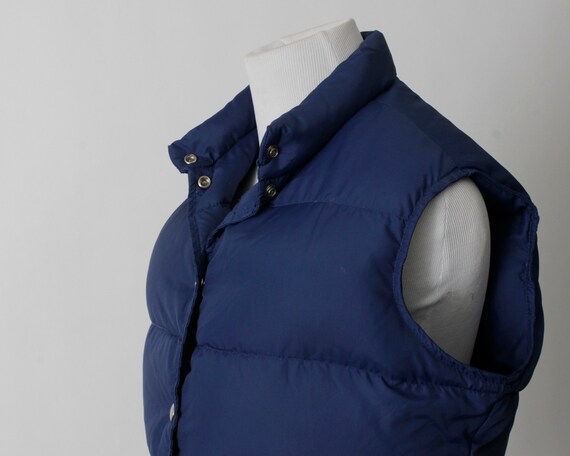 Vintage 80s LL Bean Puff Vest Puffer Women's Blue… - image 4