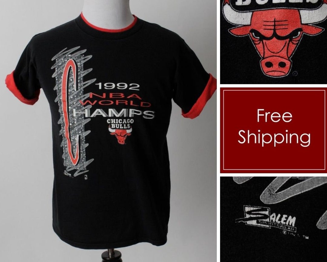 Vintage Chicago Bulls 1992 NBA Finals Shirt Mens L World Champions Nutmeg