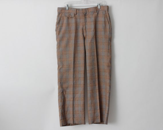 Vintage 70s Plaid Pants Men's HIS H.I.S. Brown Re… - image 2