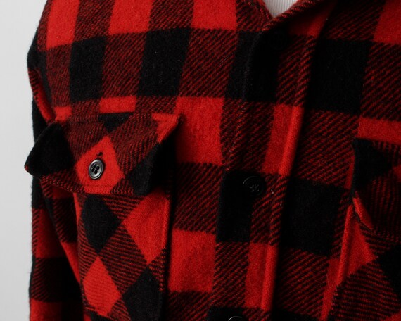 Vintage 40's Buffalo Plaid Wool Shirt Winter King… - image 4