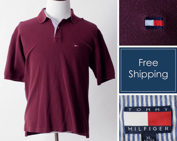 maroon tommy hilfiger shirt