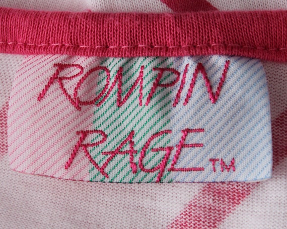 Vintage 80s Romper Women's Pink White Stripe Romp… - image 6