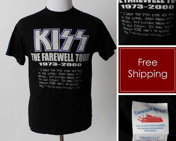 Vintage 00s KISS T Shirt Tshirt Tee Concert Tour Farewell 2000
