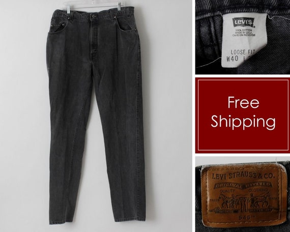 Levi’s 2nd 90s size36 Vintage 90s Levi's 545 Jeans Levi Denim Gray Black Pants 36