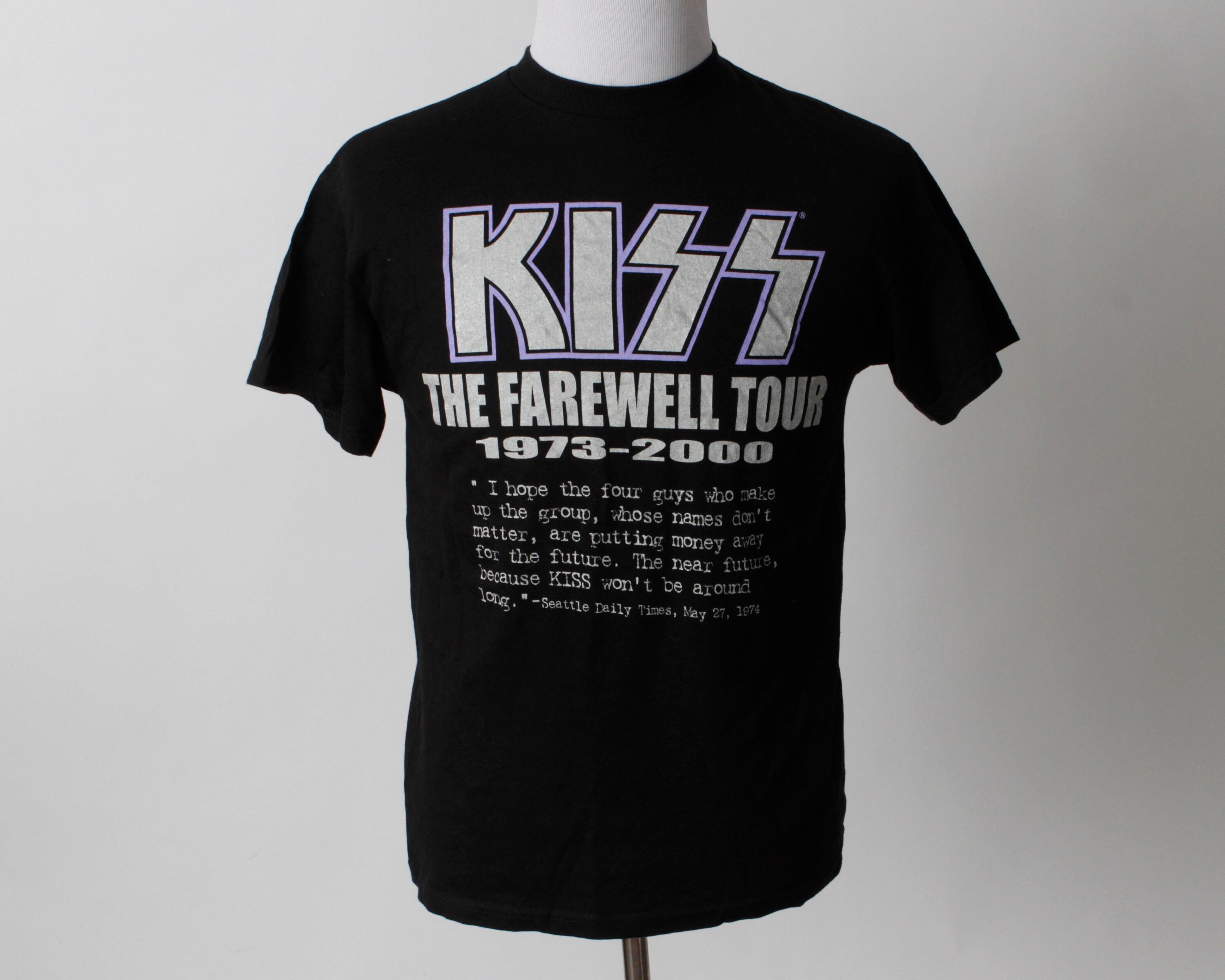 00s KISS The Farewell Tour TシャツLブラック Vintage 00s KISS T Shirt Tshirt Tee Concert Tour Farewell 2000
