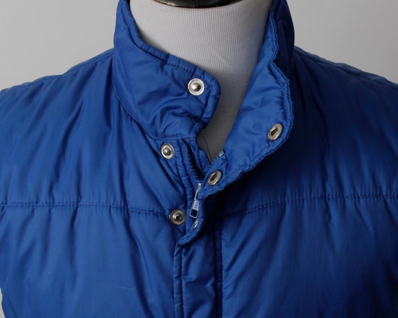 Vintage 80's Puff Vest Puffer Blue Men's Store Se… - image 3
