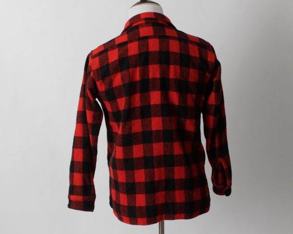 Vintage 40's Buffalo Plaid Wool Shirt Winter King… - image 6