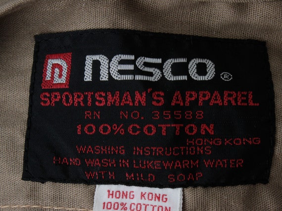 Vintage 90s Fishing Vest Fly Nesco Brown Hunt Fis… - image 5