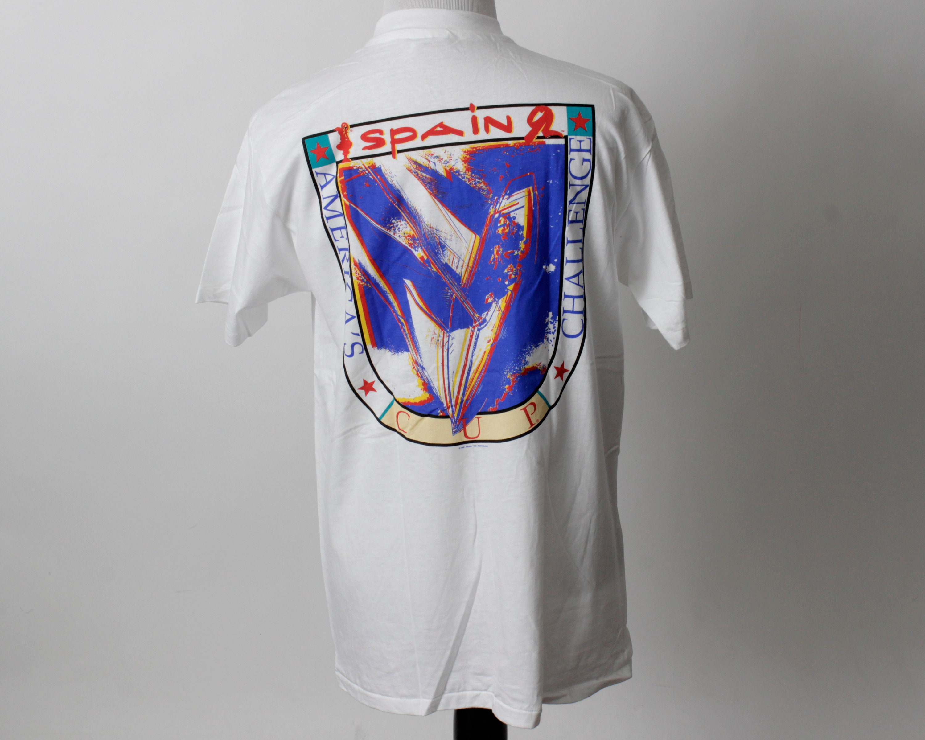 Vintage 90s Sailing T Shirt Tee T-shirt America's Cup Spain