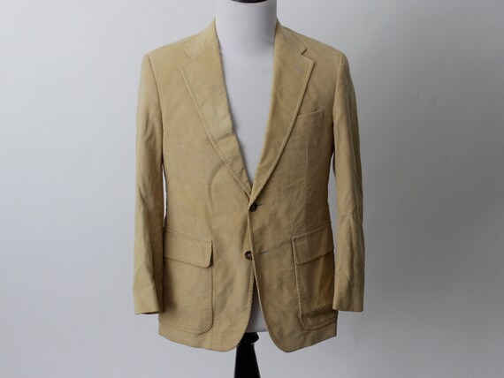 Vintage 80s Corduroy Blazer Men's Jacket Suit Coa… - image 2