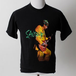 vintage Santana T Shirt T-Shirt Tee Supernatural 2000 Carlos Tour Concert guitare rock - 90 ' s rétro homme moyen M femmes grand L