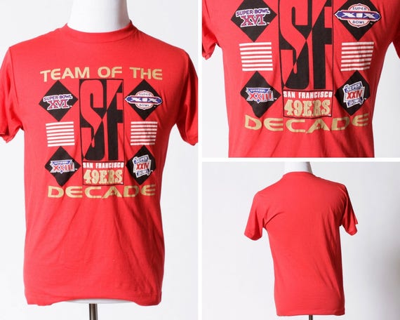 Vintage 49ers TShirt T Shirt San Francisco 49 Football NFL Super Bowl Joe M...