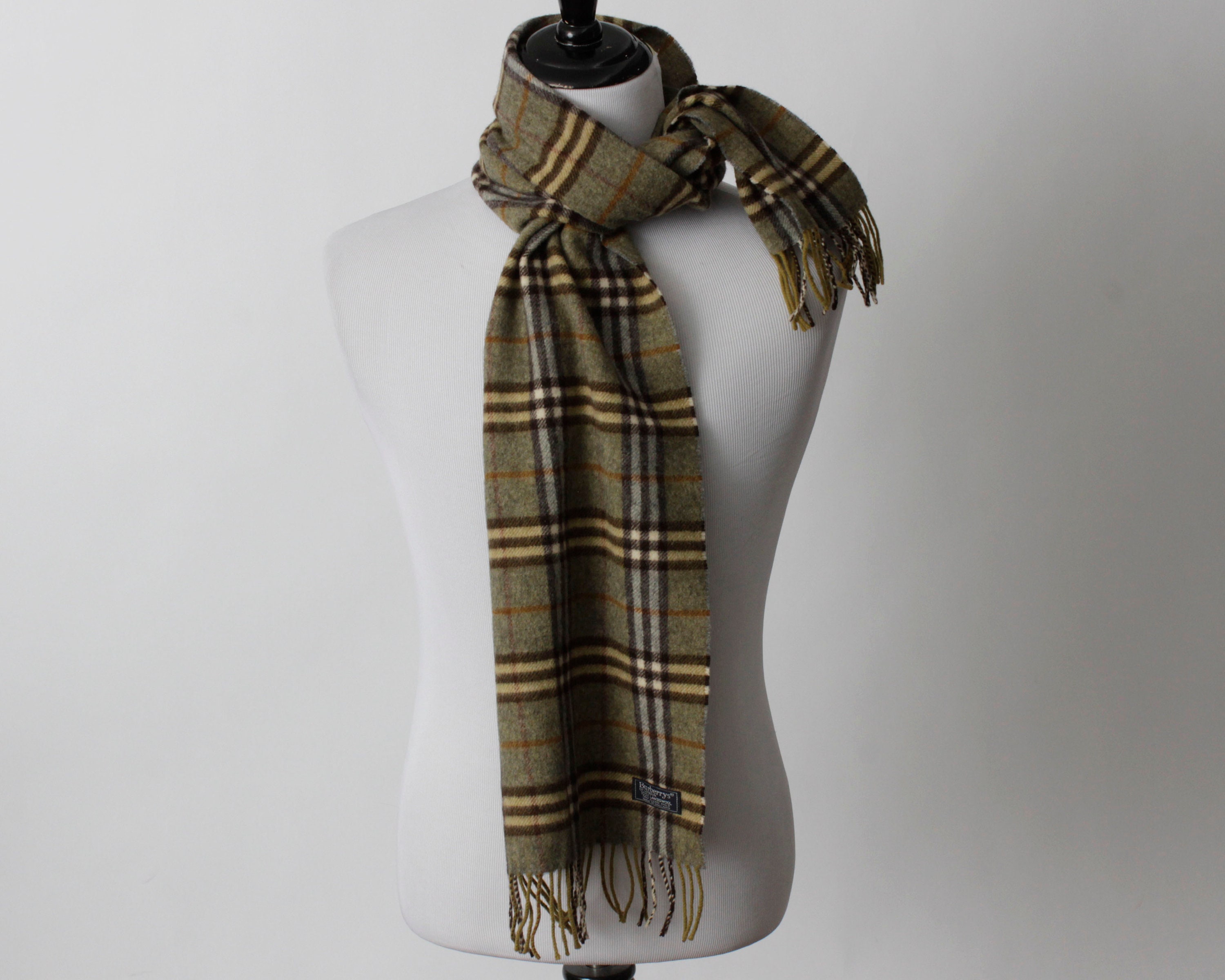 Vintage 70s Burberry Scarf Burberry s Plaid Check Nova Green Classic Wool Men s Women s Lambswool 70 s 57 X 11 Inches Made in England Etsy Canada