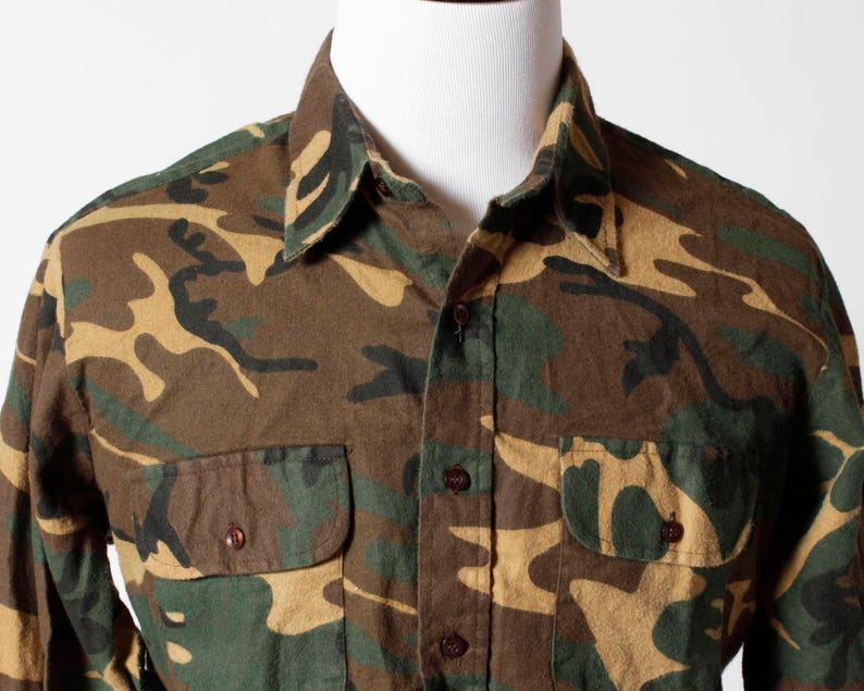 Vintage Camouflage Shirt Men's Camo Camoflage Retro Etsy