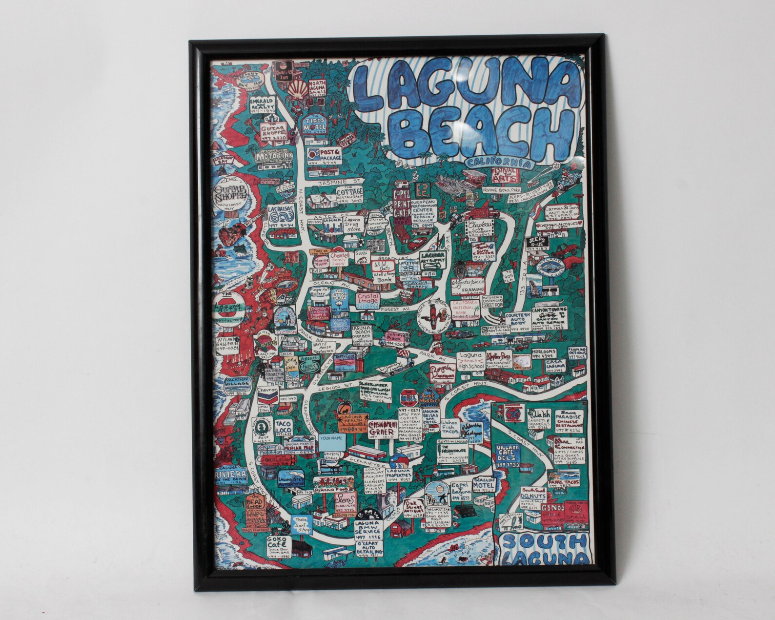 Vintage Laguna Beach Poster Art Graphic CA Orange County Etsy