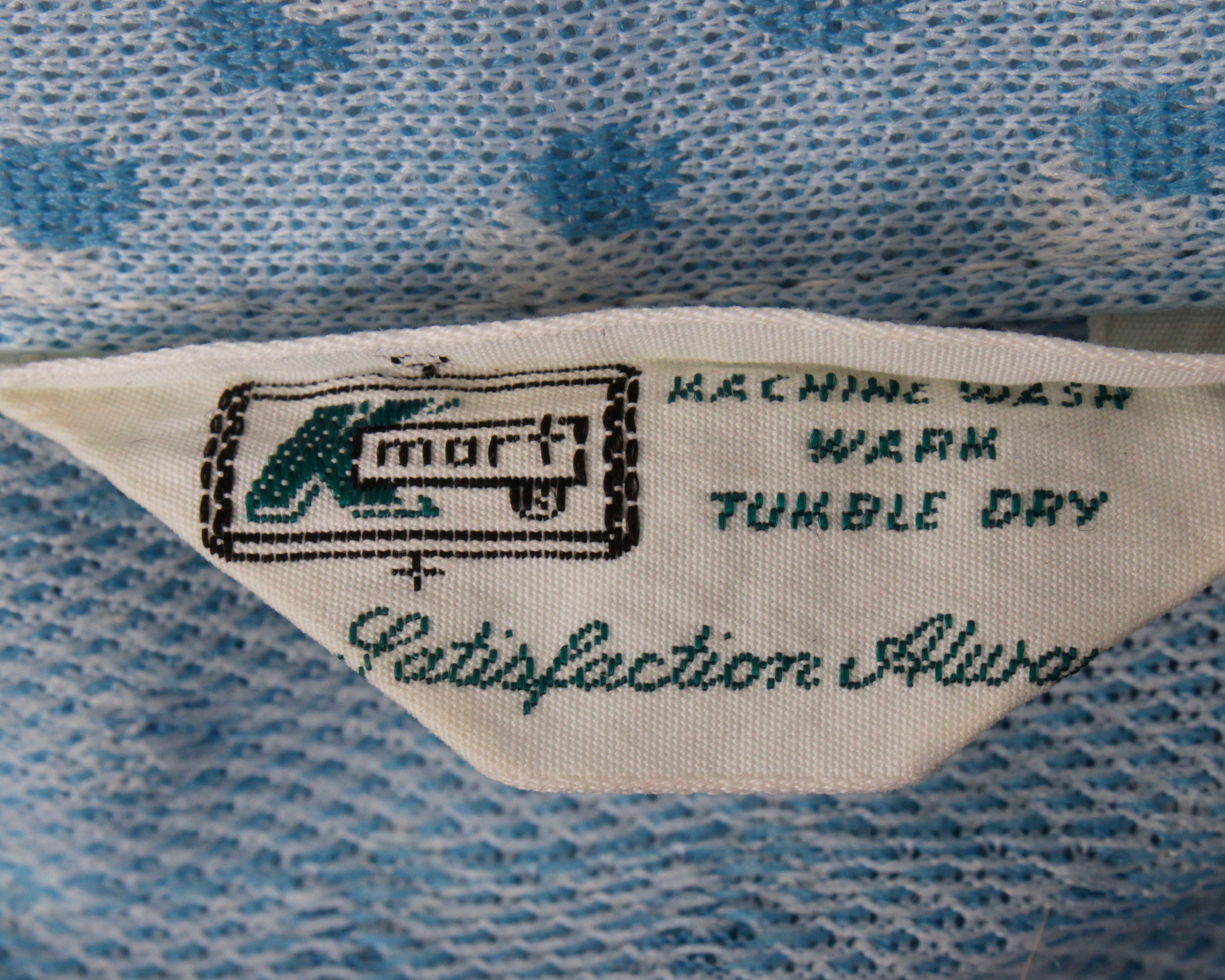 Vintage Men s Shirt Kmart Print Pattern Blue Short Sleeve Etsy