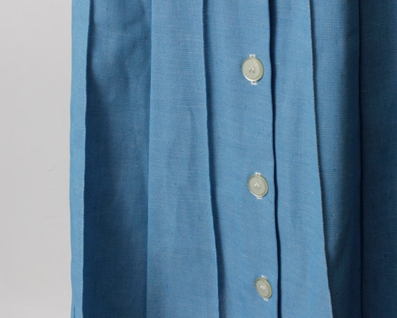 VIntage 80s LL Bean Skirt Women's Blue Buttons Pr… - image 5