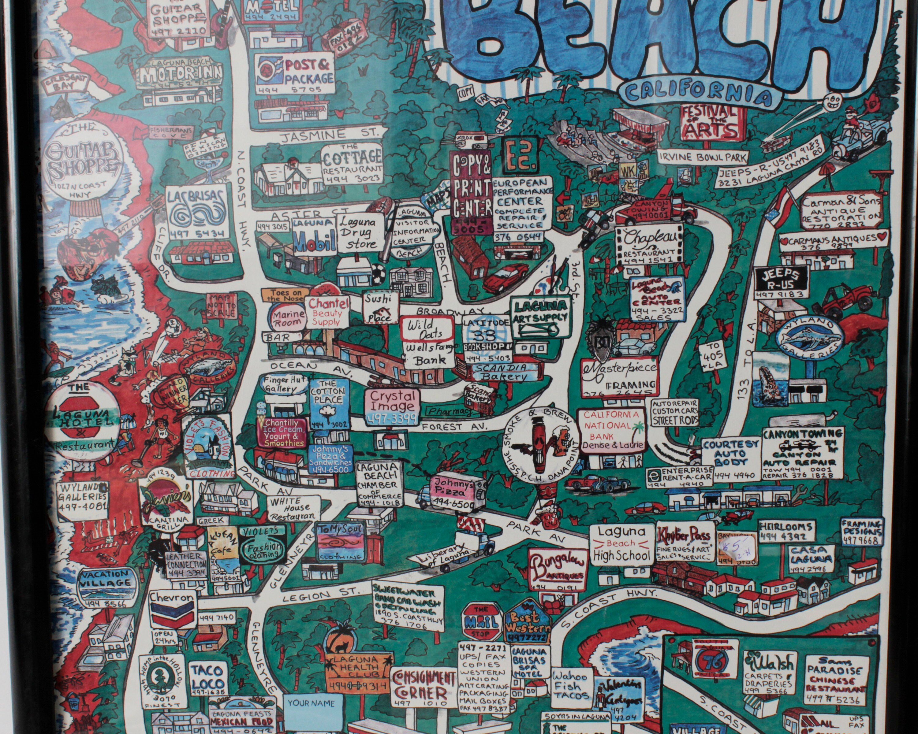Vintage Laguna Beach Poster Art Graphic CA Orange County Etsy