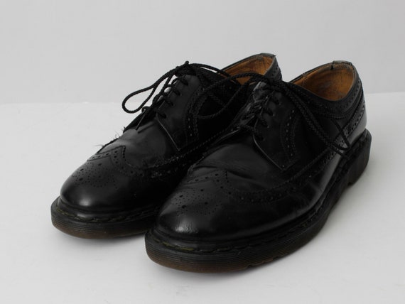 Vintage Dr Martens Shoes Wing Tip Wingtip Black Z… - image 2