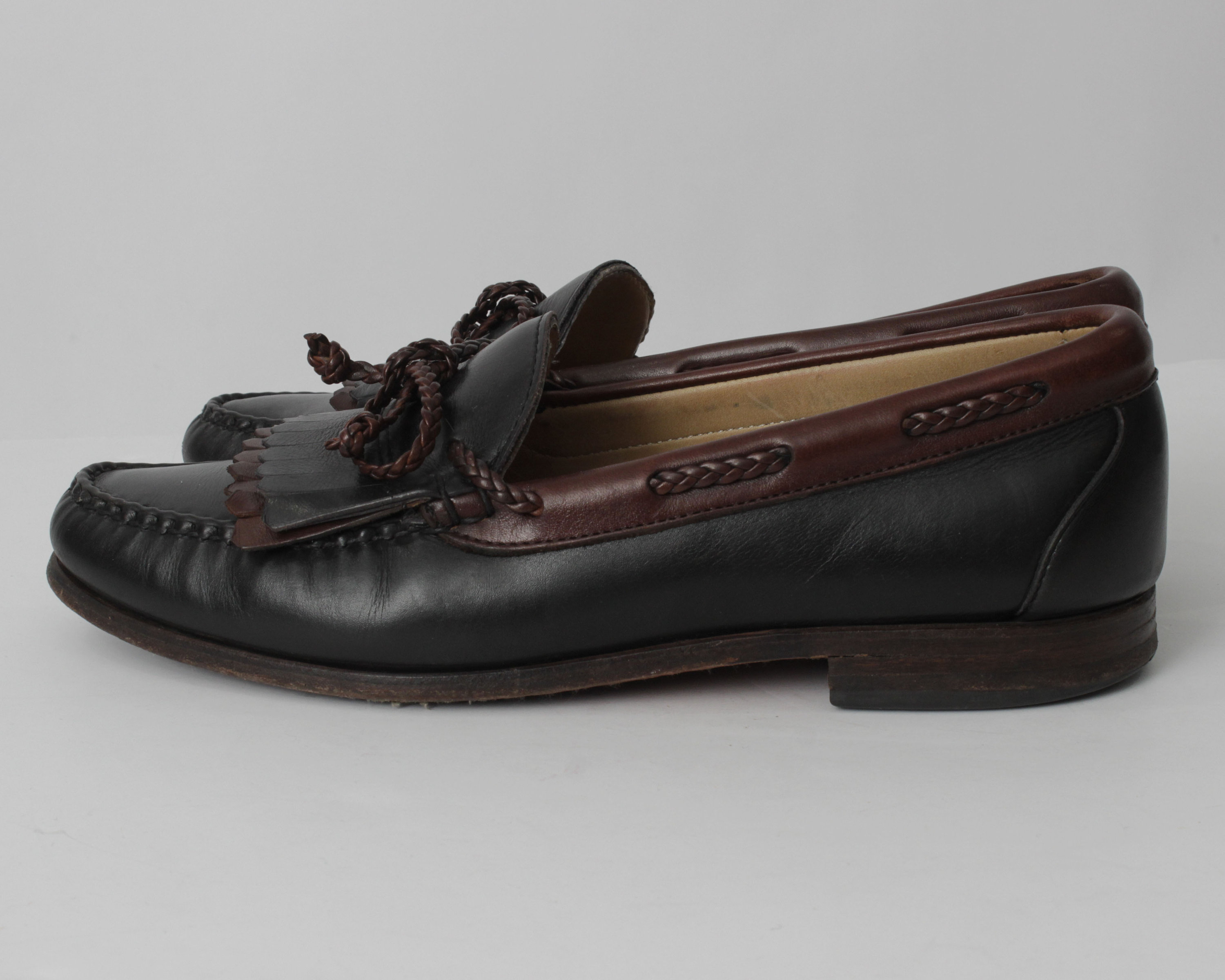 Vintage 90s Allen Edmonds Shoes Loafer Loafers Tassle Men display picture 1