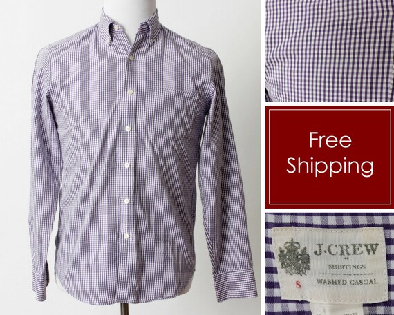 J Crew Factory Shirt Gingham Purple 