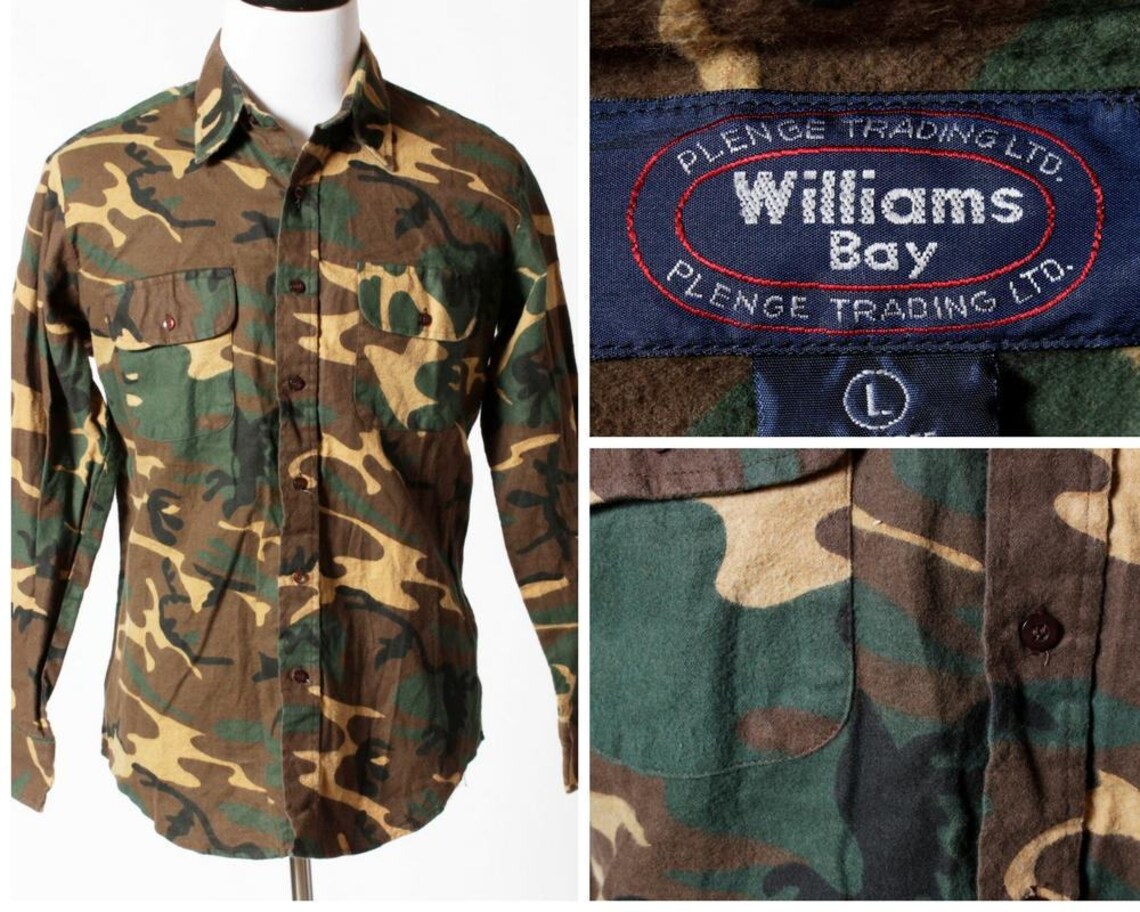 Vintage Camouflage Shirt Men's Camo Camoflage Retro Etsy