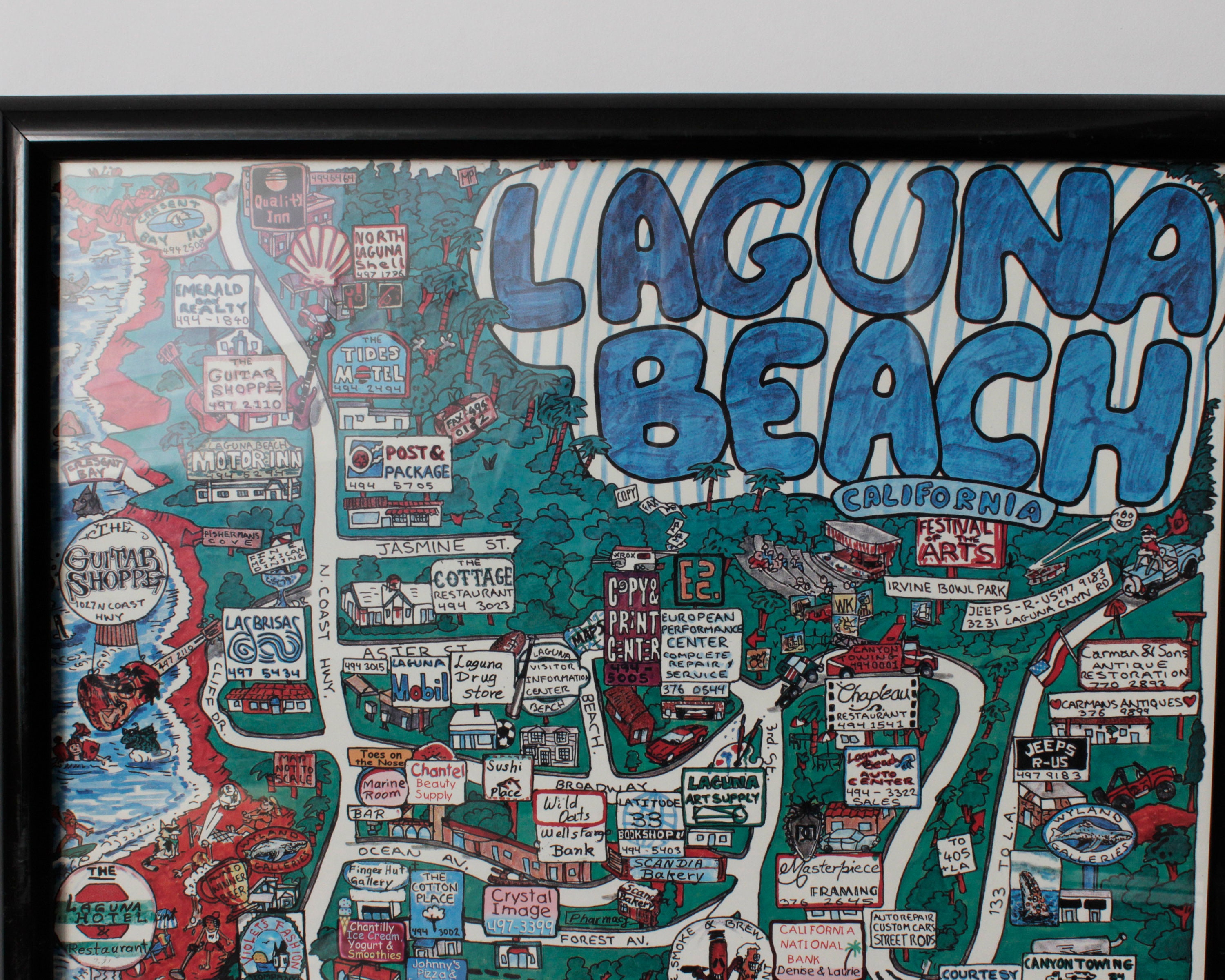 Vintage Laguna Beach Poster Art Graphic CA Orange County Etsy