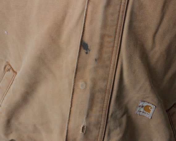 Vintage 90s Carhartt Jacket Distressed Work Chore… - image 4