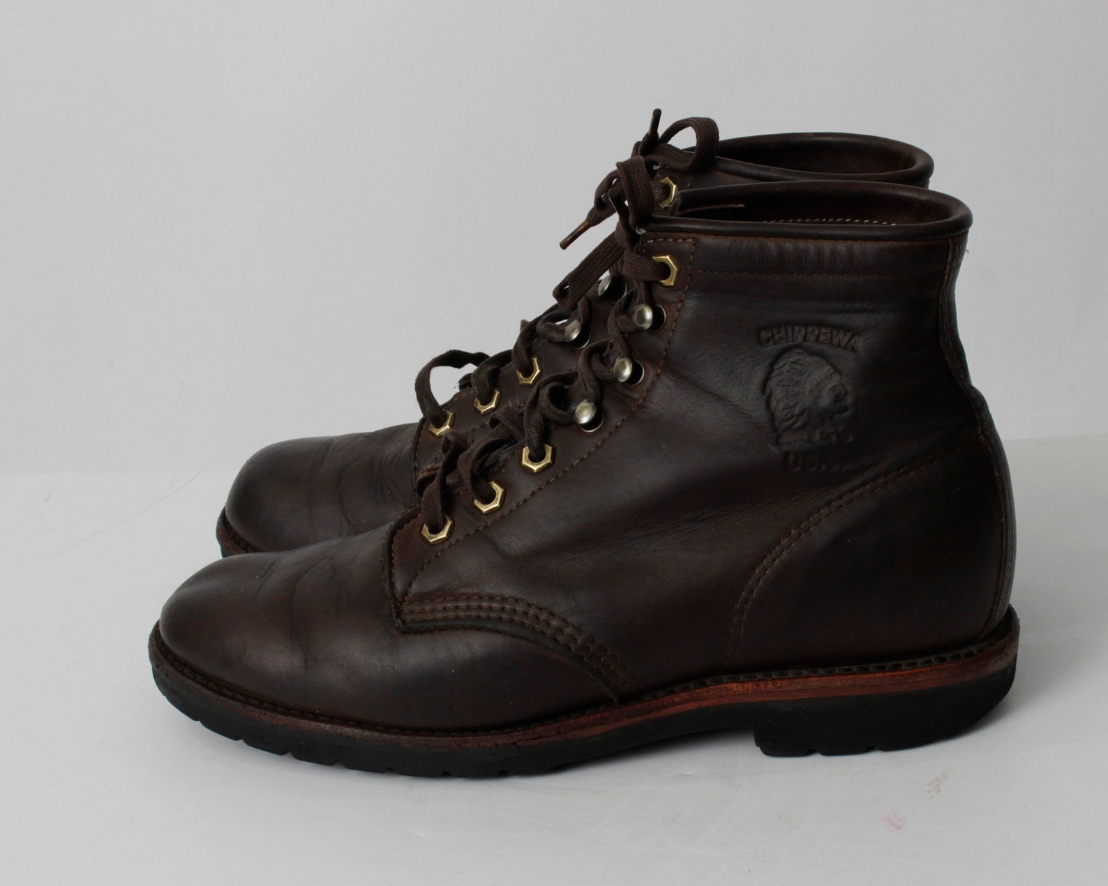 Vintage 90s Chippewa Boots Brown Ankle Men's Size 8 D / UK | Etsy