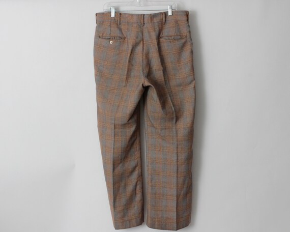 Vintage 70s Plaid Pants Men's HIS H.I.S. Brown Re… - image 8