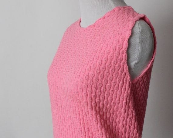 Vintage 80s Sweater Women's Pink Knit Textured Sl… - image 3