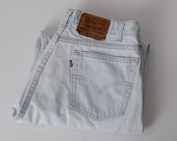 Vintage Levi's Jeans Levi 560 White Blue Loose Fit 33 X 31