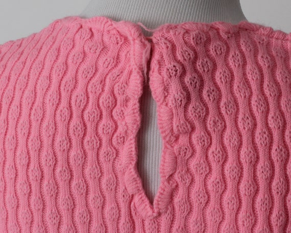 Vintage 80s Sweater Women's Pink Knit Textured Sl… - image 5