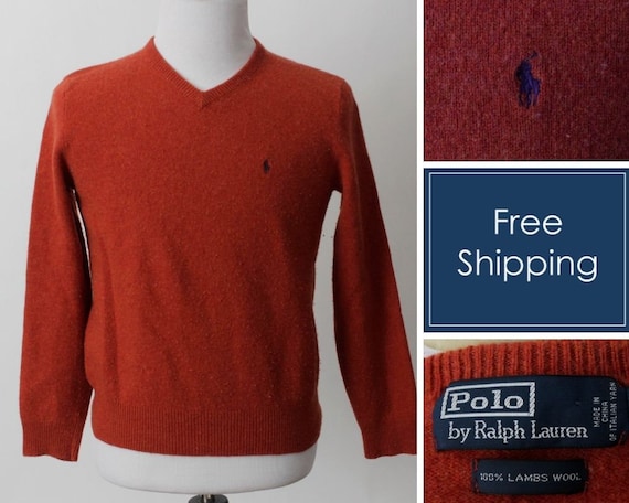 Vintage 90s Ralph Lauren Sweater Lambswool Orange Soft Polo Wool 90's Retro  Men's Medium M Women's Large L -  Canada