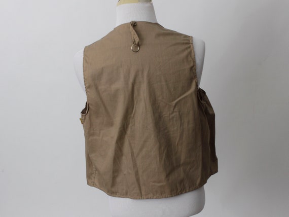 Vintage 90s Fishing Vest Fly Nesco Brown Hunt Fis… - image 6