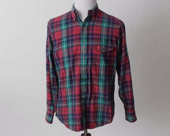 Vintage 90s Gant Shirt Men's Plaid Flannel Cambri… - image 2