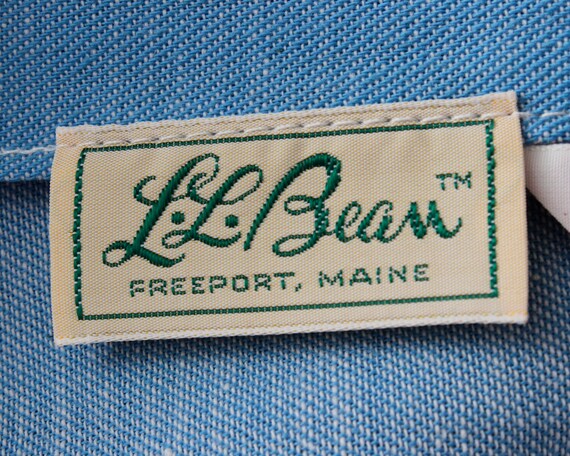 VIntage 80s LL Bean Skirt Women's Blue Buttons Pr… - image 6