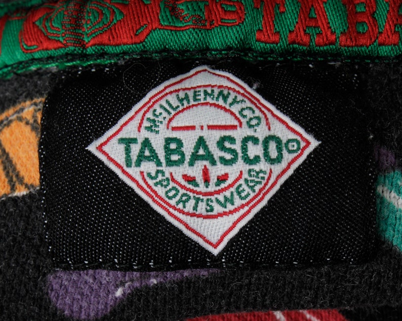 Vintage Men/'s Tabasco Shirt Shrimp New Orleans Short Sleeve Sauce Tobasco 90s Retro Extra Large XL