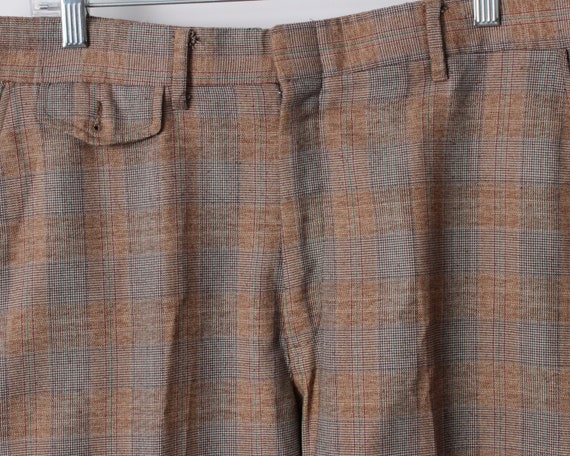 Vintage 70s Plaid Pants Men's HIS H.I.S. Brown Re… - image 3