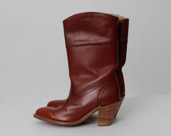 Vintage FRYE Campus Brown Boots/square Toe/made in Usa/men