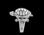 Turtle poison pillbox sterling silver ring ocean sea turtle