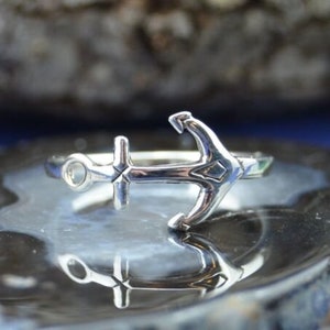 Anchor Ring 925 Sterling Silver Sizes 4-9 Maritime Symbol of Strength and Stability image 4